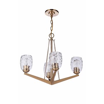 Guiding Star Four Light Chandelier in Satin Brass by Craftmade