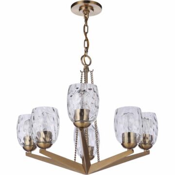 Guiding Star Six Light Chandelier in Satin Brass by Craftmade