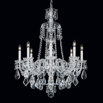 Hamilton Eight Light Chandelier in Silver by Schonbek