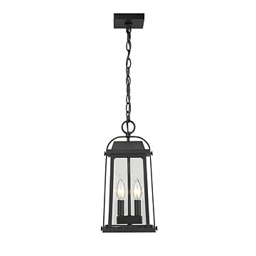 Z-Lite Millworks 2-Light Outdoor Chain Mount Ceiling Fixture Light In Black