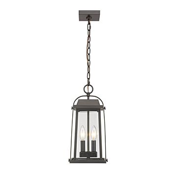 Z-Lite Millworks 2-Light Outdoor Chain Mount Ceiling Fixture Light In Oil Rubbed Bronze