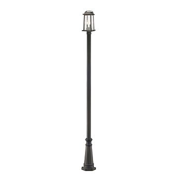 Z-Lite Millworks 2-Light Outdoor Post Mounted Fixture Light In Oil Rubbed Bronze