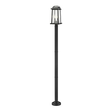 Z-Lite Millworks 2-Light Outdoor Post Mounted Fixture Light In Black