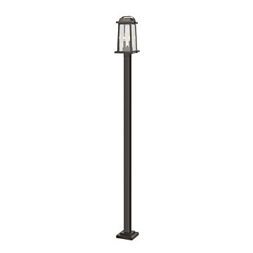 Z-Lite Millworks 2-Light Outdoor Post Mounted Fixture Light In Oil Rubbed Bronze