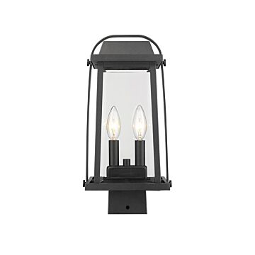 Z-Lite Millworks 2-Light Outdoor Post Mount Fixture Light In Black