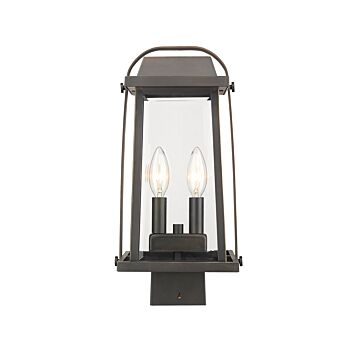 Z-Lite Millworks 2-Light Outdoor Post Mount Fixture Light In Oil Rubbed Bronze
