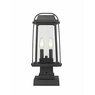 Z-Lite Millworks 2-Light Outdoor Pier Mounted Fixture Light In Black