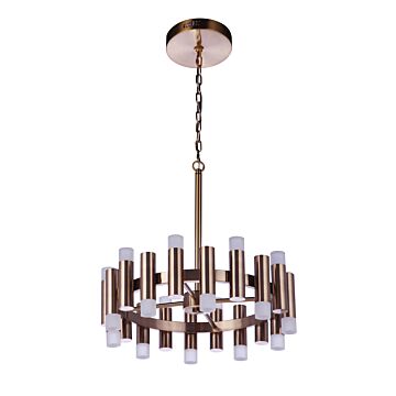 Simple Lux LED Chandelier in Satin Brass by Craftmade