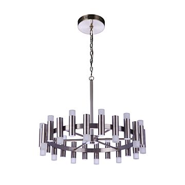 Simple Lux LED Chandelier in Brushed Polished Nickel by Craftmade