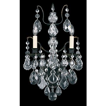 Bordeaux Two Light Wall Sconce in Antique Silver by Schonbek