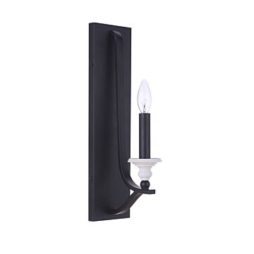 Esme One Light Wall Sconce in Flat Black   Matte White by Craftmade