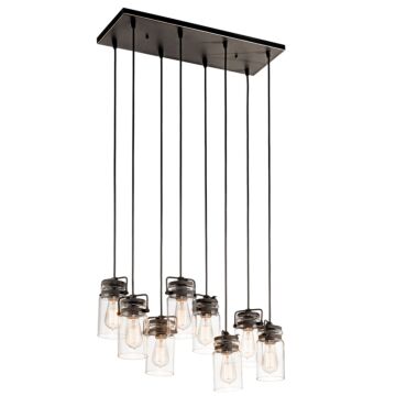 Brinley Eight Light Linear Chandelier in Olde Bronze by Kichler