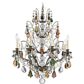 Bordeaux Eight Light Chandelier in Heirloom Bronze by Schonbek