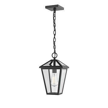 Z-Lite Talbot 1-Light Outdoor Chain Mount Ceiling Fixture Light In Black