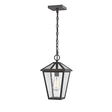 Z-Lite Talbot 1-Light Outdoor Chain Mount Ceiling Fixture Light In Oil Rubbed Bronze