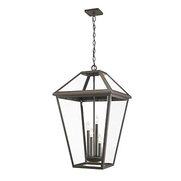 Z-Lite Talbot 4-Light Outdoor Chain Mount Ceiling Fixture Light In Oil Rubbed Bronze