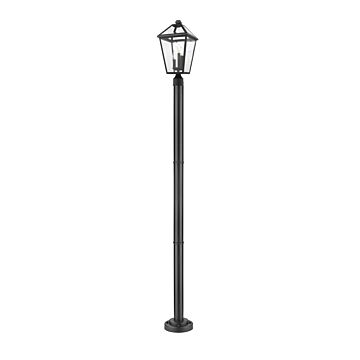 Z-Lite Talbot 3-Light Outdoor Post Mounted Fixture Light In Black
