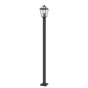 Z-Lite Talbot 3-Light Outdoor Post Mounted Fixture Light In Oil Rubbed Bronze