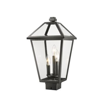Z-Lite Talbot 3-Light Outdoor Post Mount Fixture Light In Black