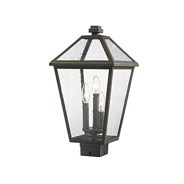Z-Lite Talbot 3-Light Outdoor Post Mount Fixture Light In Oil Rubbed Bronze