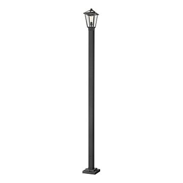 Z-Lite Talbot 1-Light Outdoor Post Mounted Fixture Light In Black