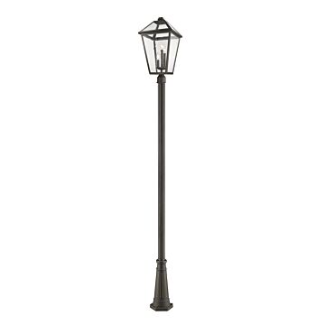 Z-Lite Talbot 3-Light Outdoor Post Mounted Fixture Light In Oil Rubbed Bronze