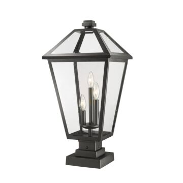 Z-Lite Talbot 3-Light Outdoor Pier Mounted Fixture Light In Black