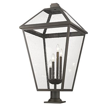 Z-Lite Talbot 4-Light Outdoor Pier Mounted Fixture Light In Oil Rubbed Bronze