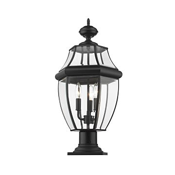 Z-Lite Westover 3-Light Outdoor Pier Mounted Fixture Light In Black