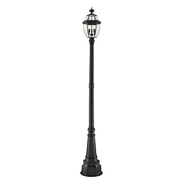 Z-Lite Westover 3-Light Outdoor Post Mounted Fixture Light In Black
