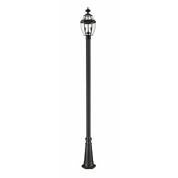 Z-Lite Westover 2-Light Outdoor Post Mounted Fixture Light In Black