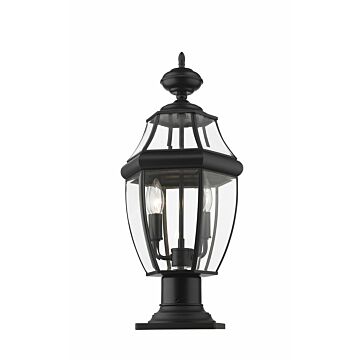 Z-Lite Westover 2-Light Outdoor Pier Mounted Fixture Light In Black