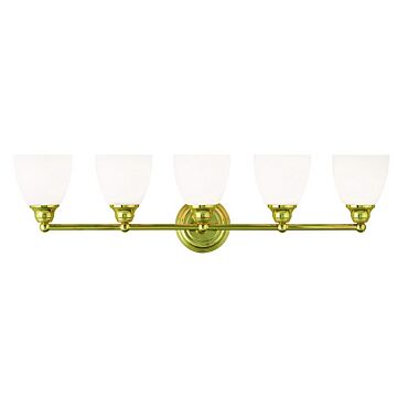 Somerville 5-Light Bathroom Vanity Light in Polished Brass