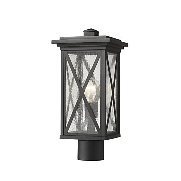 Z-Lite Brookside 1-Light Outdoor Post Mount Fixture Light In Black