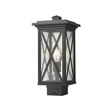 Z-Lite Brookside 1-Light Outdoor Post Mount Fixture Light In Black