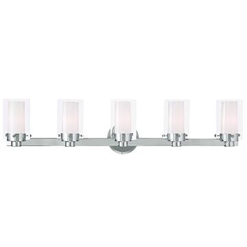 Manhattan 5-Light Bathroom Vanity Light in Polished Chrome