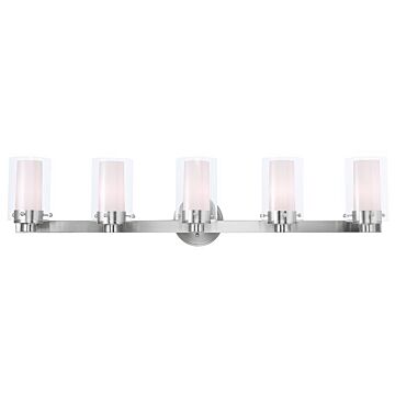 Manhattan 5-Light Bathroom Vanity Light in Brushed Nickel