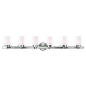 Manhattan 6-Light Bathroom Vanity Light in Brushed Nickel