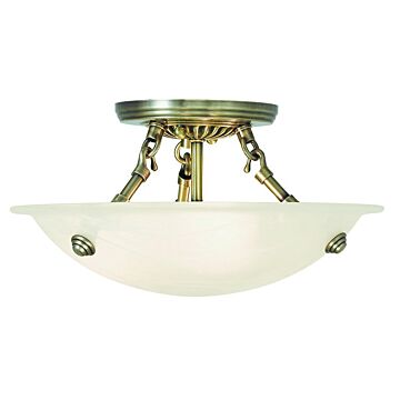 Oasis 3-Light Ceiling Mount in Antique Brass