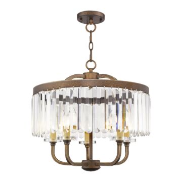 Ashton 5-Light Chandelier with Ceiling Mount in Hand Applied Palacial Bronze