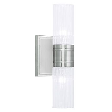 Midtown 2-Light Bathroom Vanity Light in Brushed Nickel
