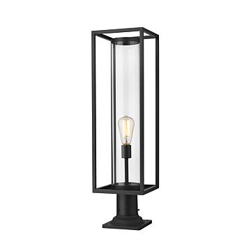 Z-Lite Dunbroch 1-Light Outdoor Pier Mounted Fixture Light In Black