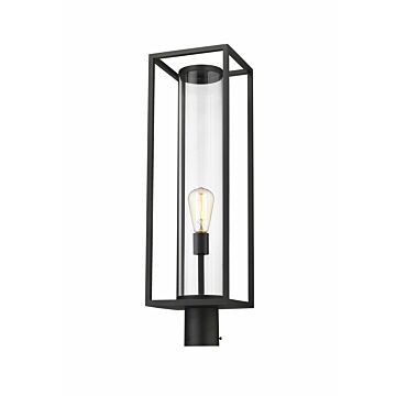 Z-Lite Dunbroch 1-Light Outdoor Post Mount Fixture Light In Black