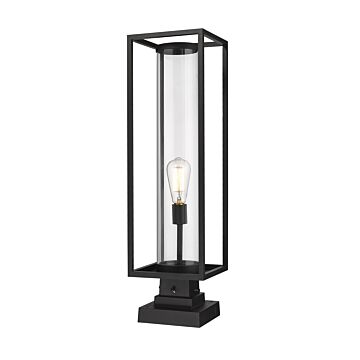 Z-Lite Dunbroch 1-Light Outdoor Pier Mounted Fixture Light In Black