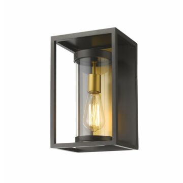 Z-Lite Dunbroch 1-Light Outdoor Wall Sconce In Deep Bronze With Outdoor Brass