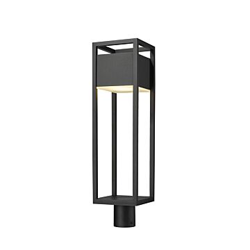 Z Lite Barwick 1 Light Outdoor Post Mount Fixture Light In Black
