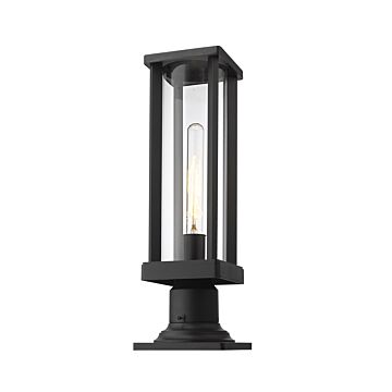 Z-Lite Glenwood 1-Light Outdoor Pier Mounted Fixture Light In Black