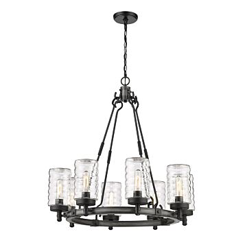 Z-Lite Tahoe 8-Light Outdoor Pendant Light In Ashen Barnboard