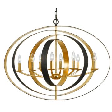 Luna Eight Light Chandelier in English Bronze   Antique Gold by Crystorama