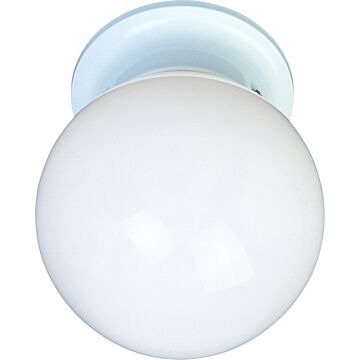 Essentials   588x One Light Flush Mount in White by Maxim